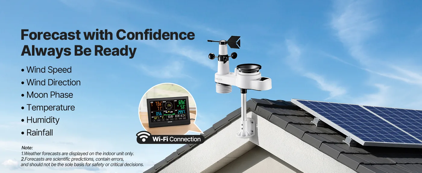 VEVOR 5-in-1 Wi-Fi Weather Station 5-in-1 Sensor WiFi（APP） overview