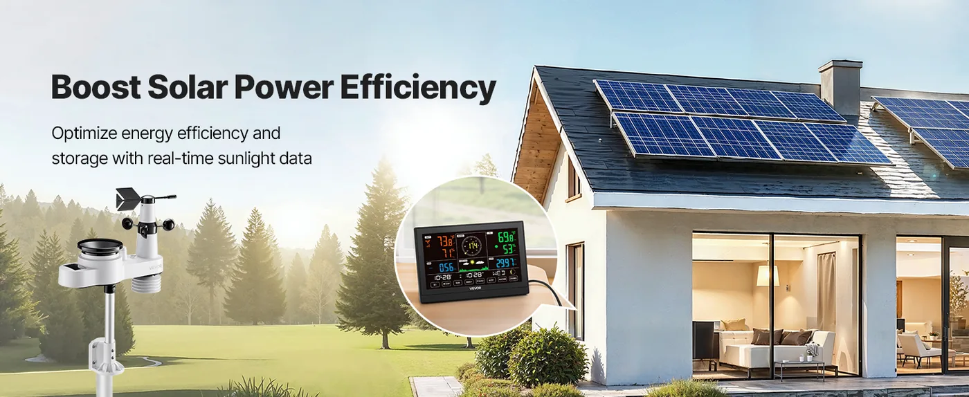 VEVOR 5-in-1 Wi-Fi Weather Station 5-in-1 Sensor WiFi（APP） Smart Energy Management