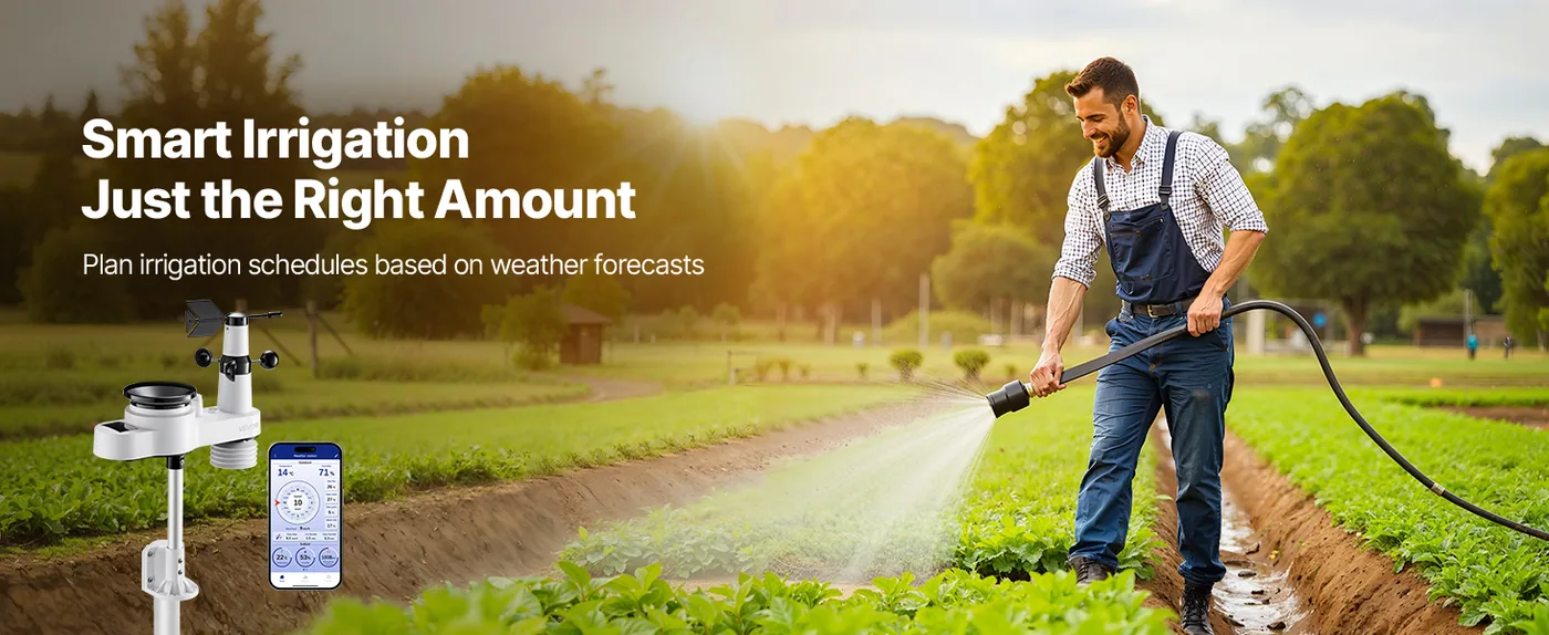 VEVOR 5-in-1 Wi-Fi Weather Station 5-in-1 Sensor WiFi（APP） Scientific Irrigation