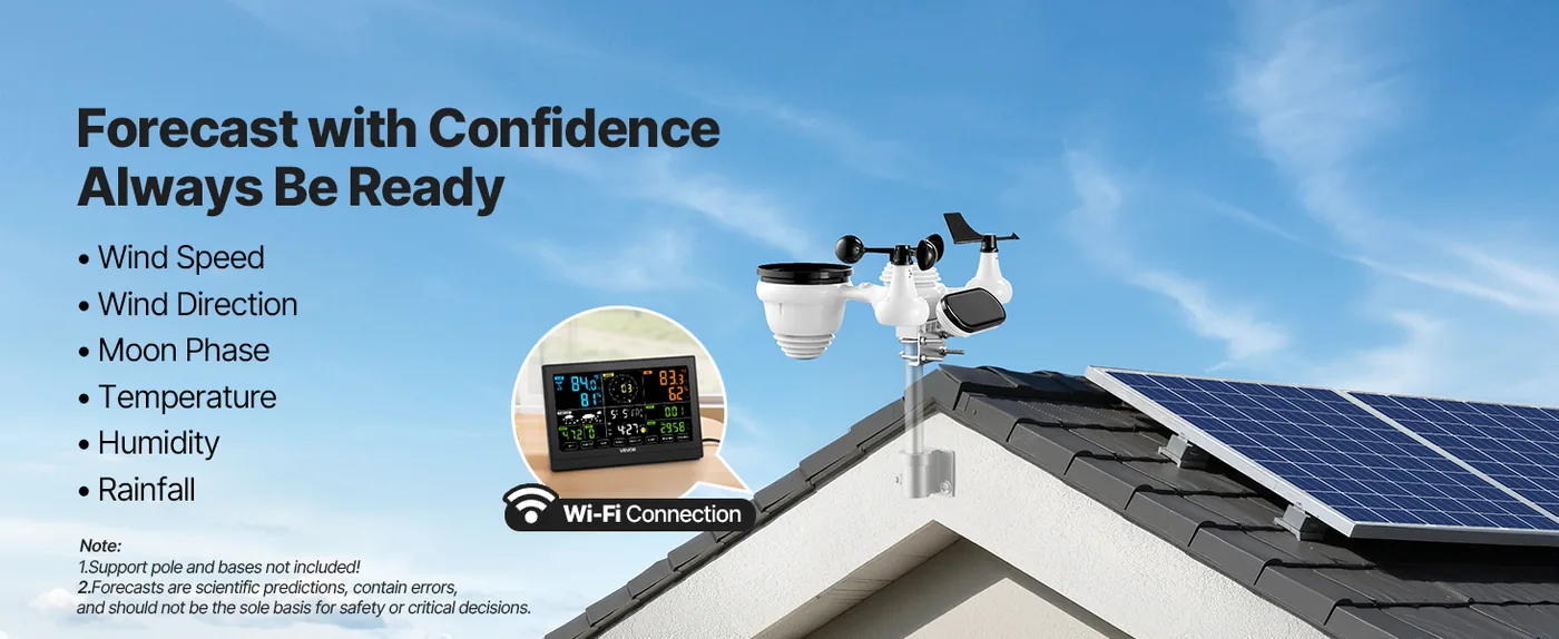 VEVOR 7-in-1 Wi-Fi Weather Station 7-in-1 Sensor WiFi（No APP overview