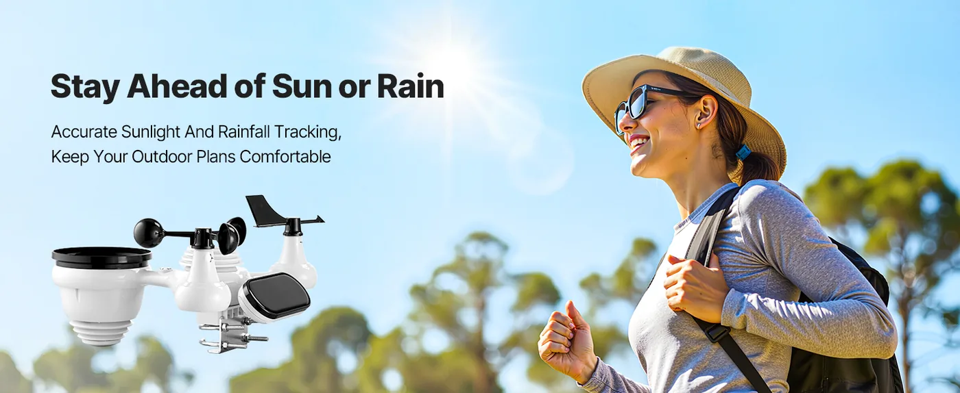 VEVOR 7-in-1 Wi-Fi Weather Station 7-in-1 Sensor WiFi（No APP Outdoor Comfort Anytime