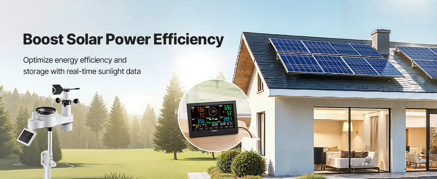 VEVOR 7-in-1 Wi-Fi Weather Station with APP 8-in-1 Sensor Smart Energy Management