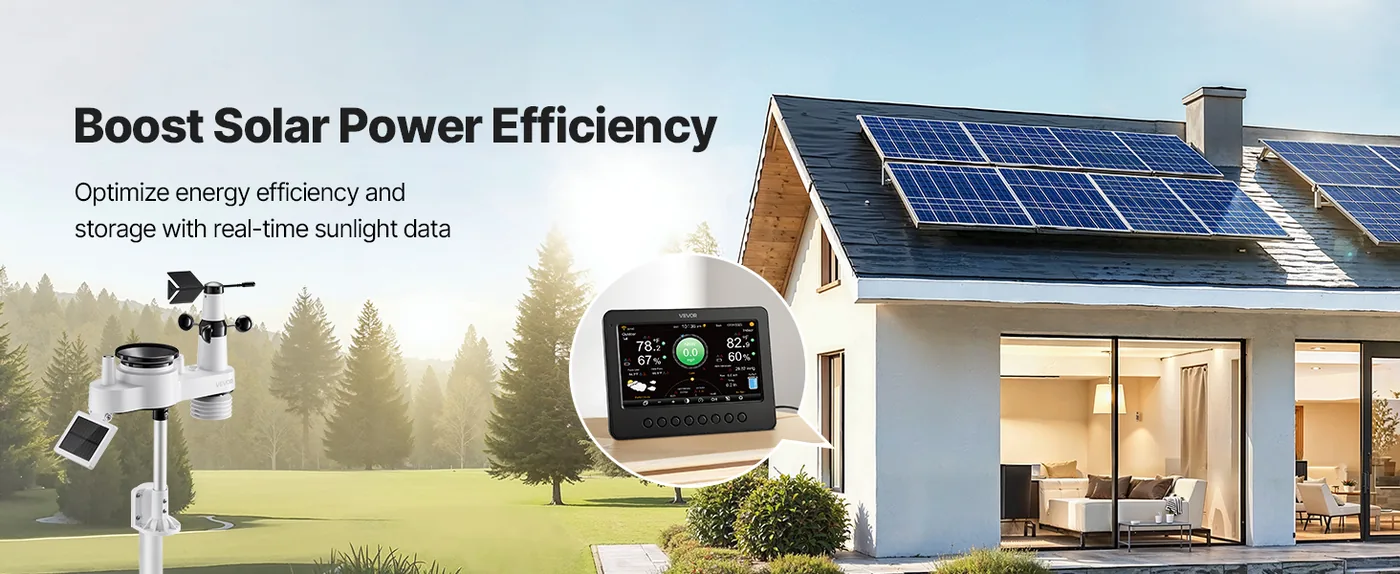 VEVOR 7-in-1 Wi-Fi Weather Station 7-in-1 Sensor WiFi（APP） Smart Energy Management