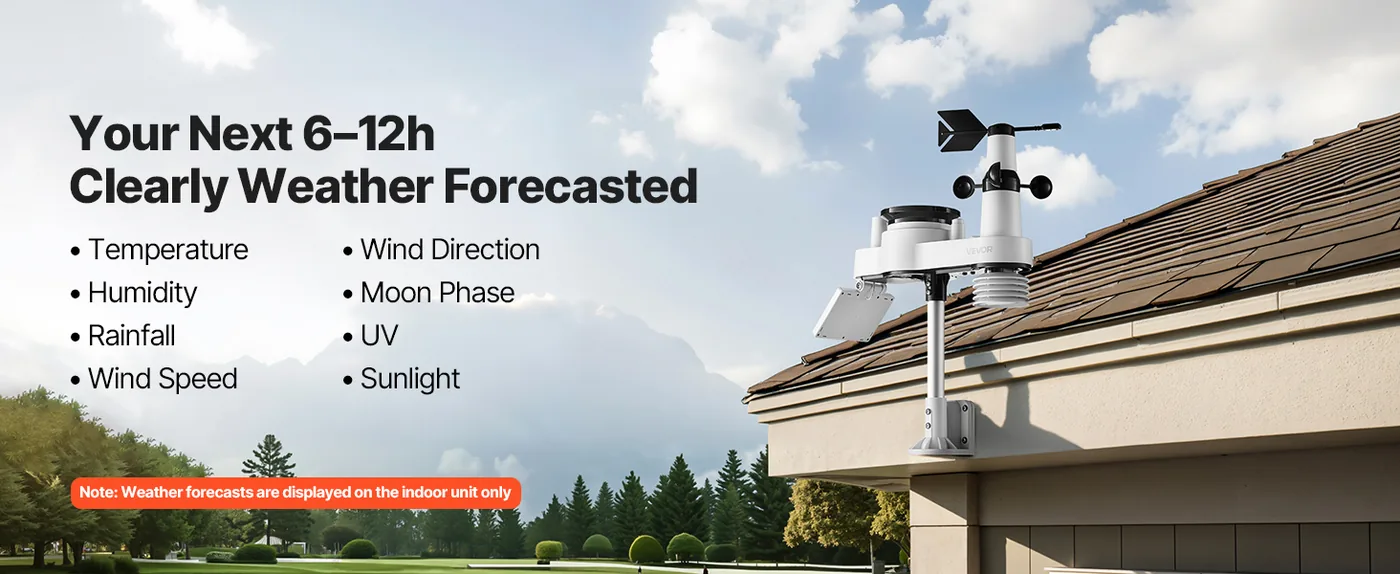 VEVOR 7-in-1 Wireless Weather Station 7-in-1 Sensor 7.5" VA overview