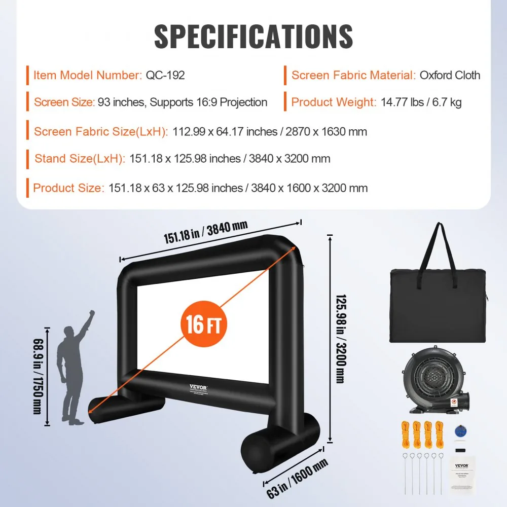 VEVOR Inflatable Movie Screen 16FT product image 7