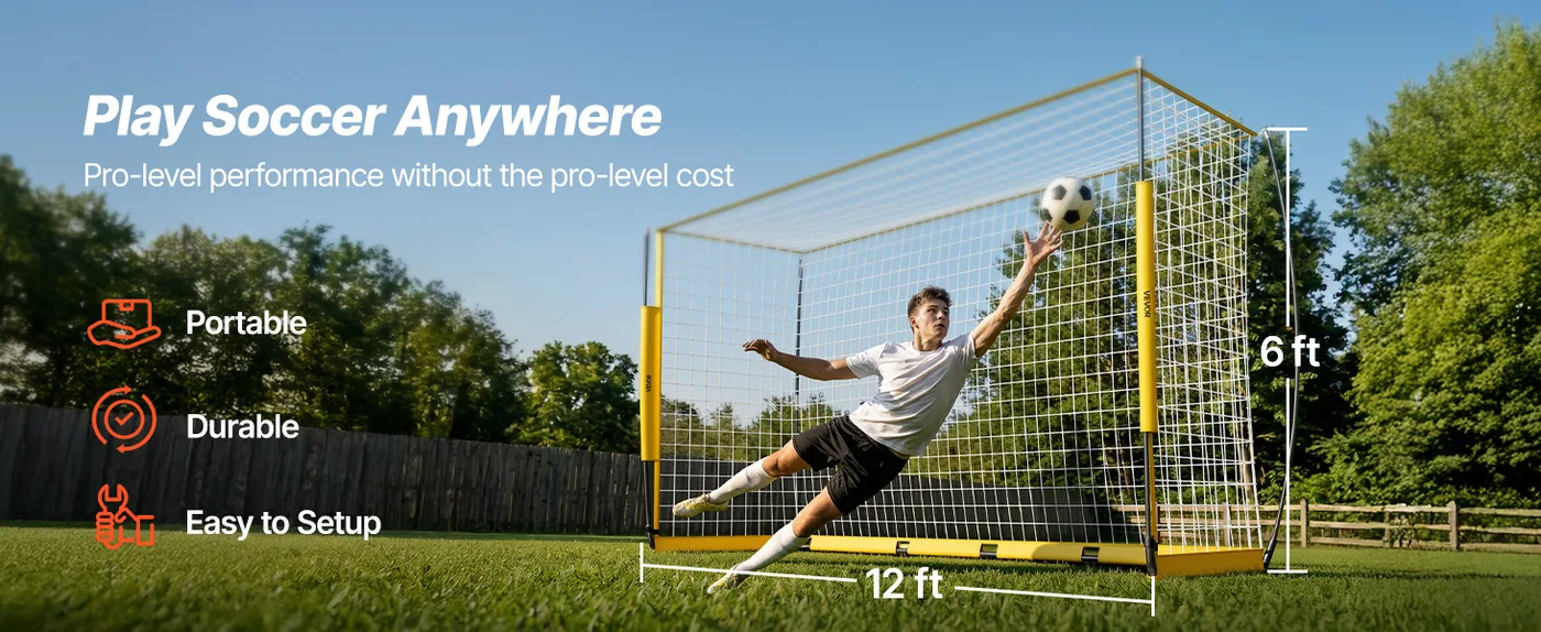 VEVOR Portable Soccer Goal Yellow overview