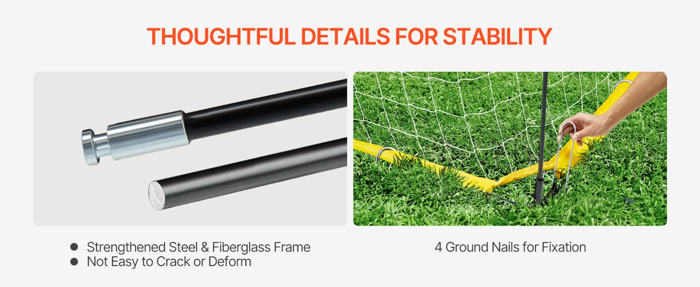 VEVOR Portable Soccer Goal Yellow feature 2