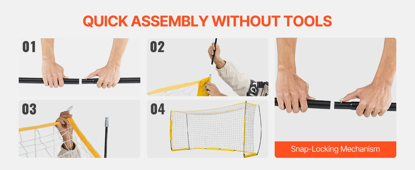 VEVOR Portable Soccer Goal Yellow feature 3