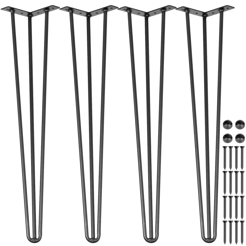 VEVOR Hairpin Table Legs 16" Black Set of 4 Desk Legs 880lb product image 1