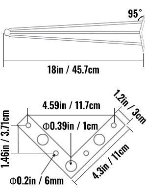 VEVOR Hairpin Table Legs 18" Black Set of 4 Desk Legs 880lb feature 8