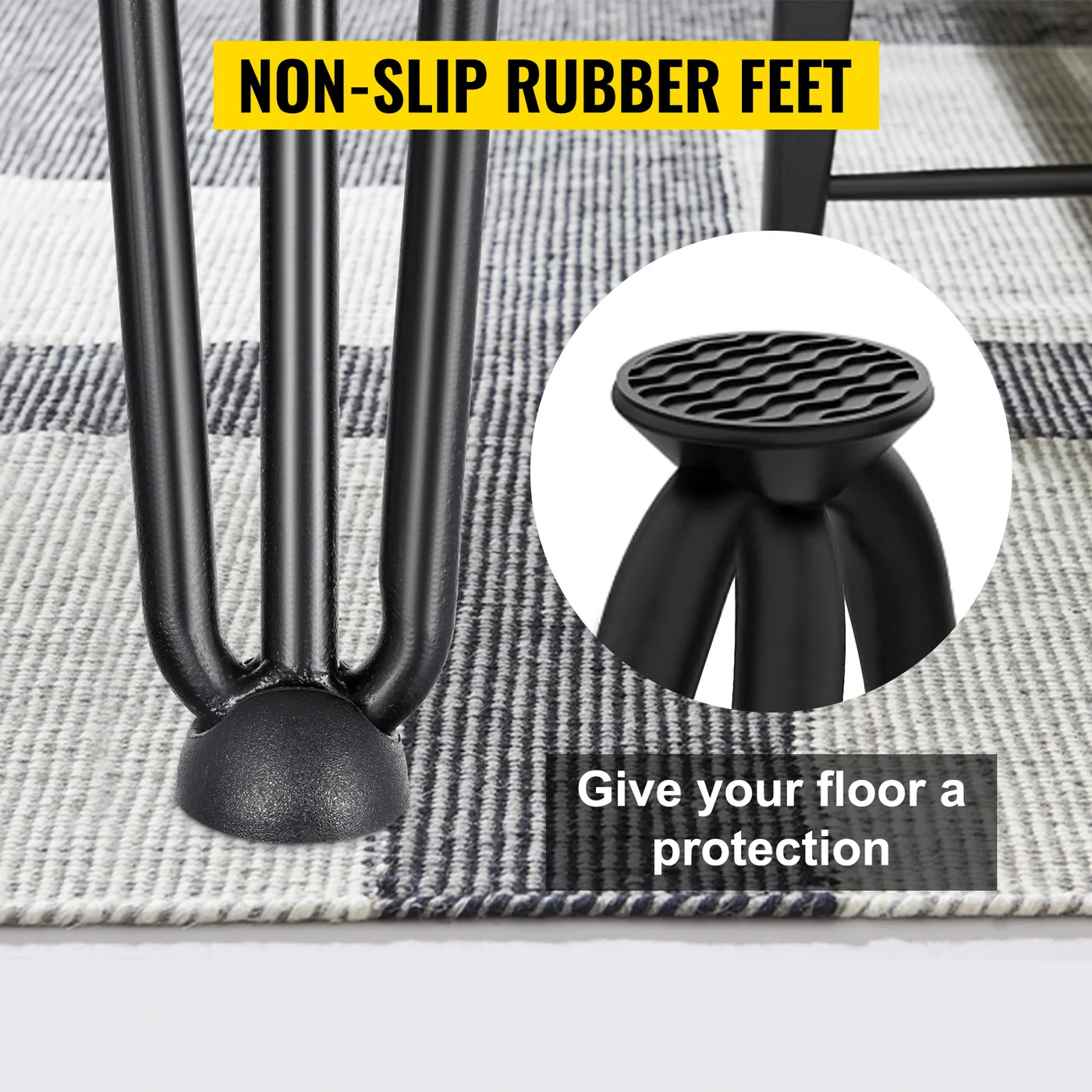 VEVOR Hairpin Table Legs 22" Black Set of 4 Desk Legs 880lb feature 4