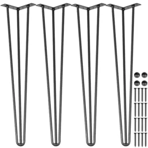 VEVOR Hairpin Table Legs 26" Black Set of 4 Desk Legs 880lb product image 1