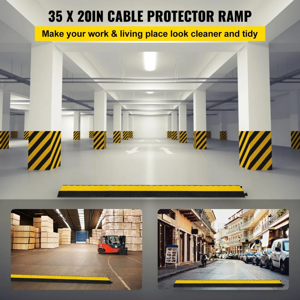 5 channel cable protector ramp on driveway with vehicle