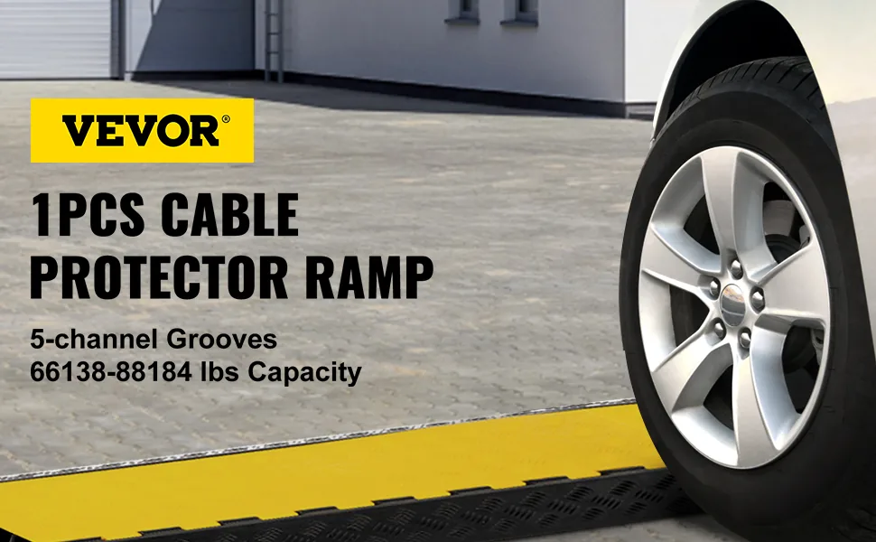 VEVOR 1 pack 5 channel cable protector ramp overview