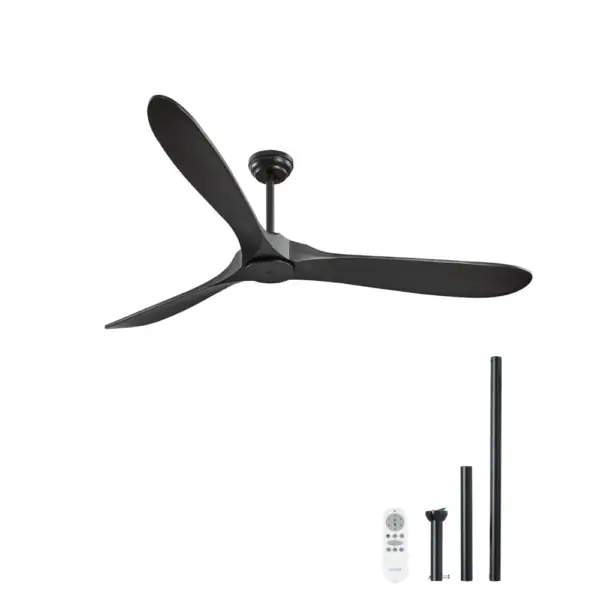 VEVOR 72 Inch Ceiling Fan without Light 3 Solid Wood Blades product image 1