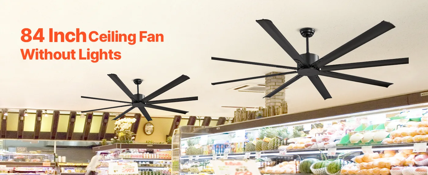 VEVOR 84 In Ceiling Fan without Light 84 inch 8 Aluminum Bla overview