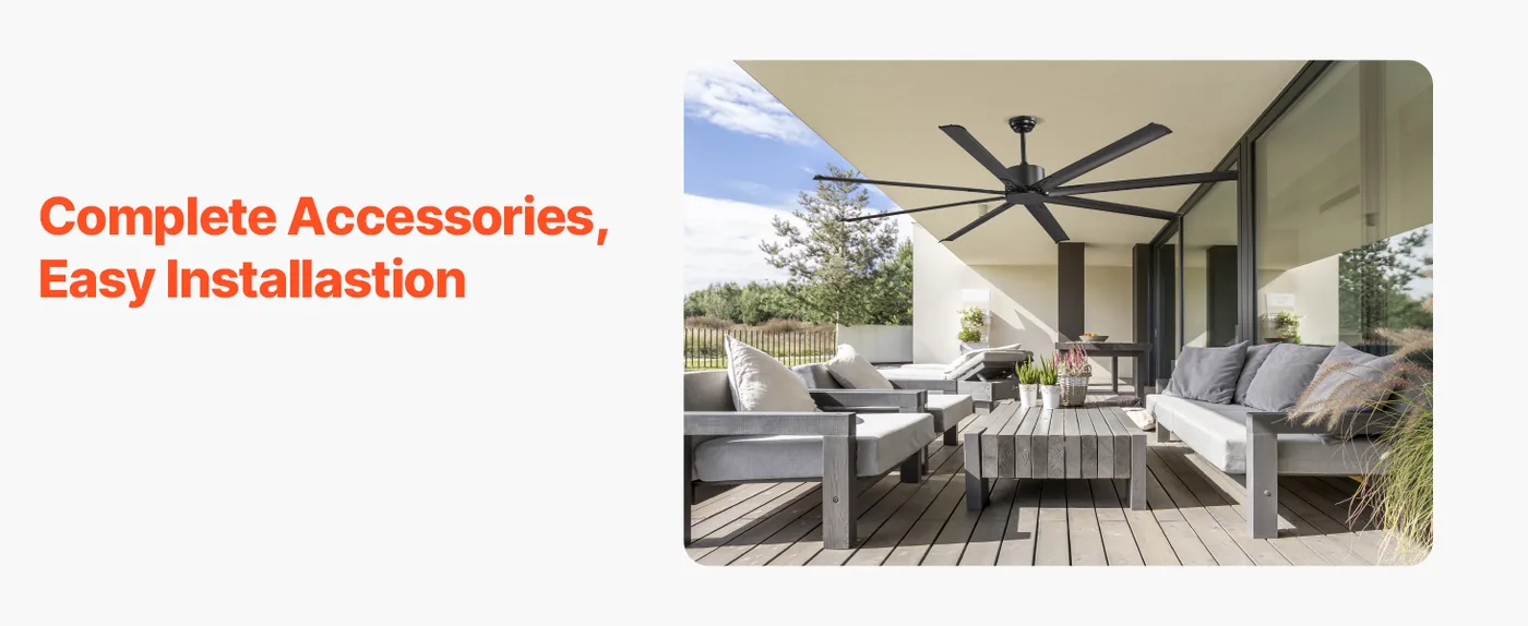 VEVOR 84 In Ceiling Fan without Light 84 inch 8 Aluminum Bla Installastion Made Easy