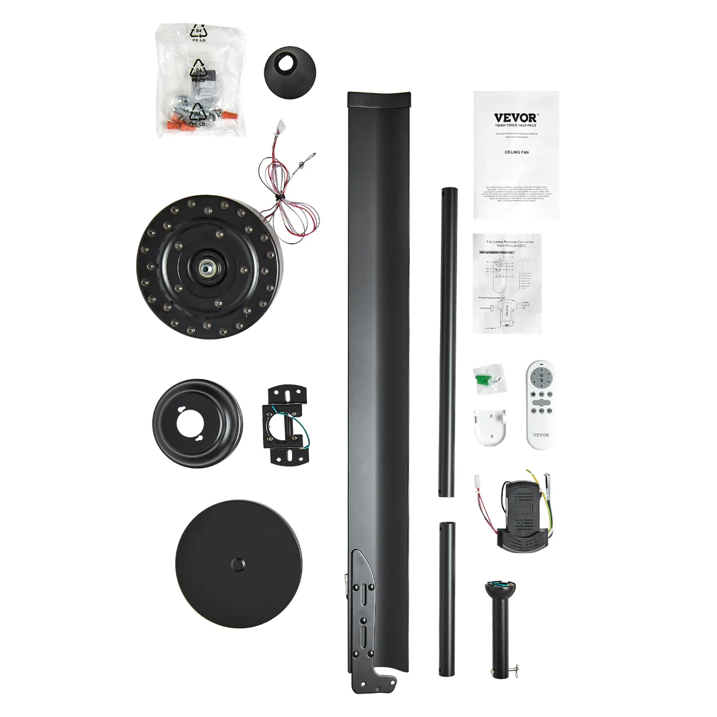 VEVOR 84 In Ceiling Fan without Light 84 inch 8 Aluminum Bla Installation Made Easy