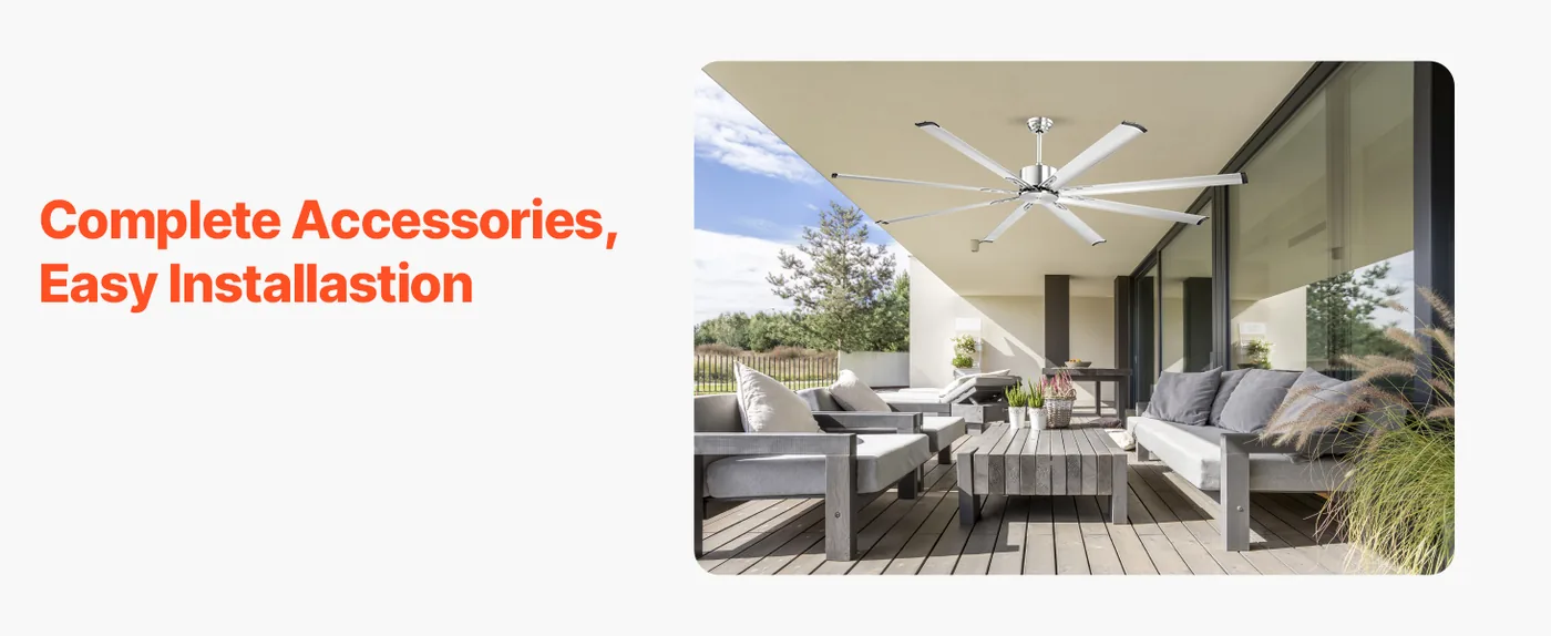 VEVOR 84 In Ceiling Fan without Light 84 inch 8 Aluminum Bla Installastion Made Easy