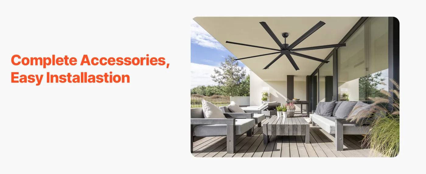 VEVOR 96 In Ceiling Fan without Light 96 inch 8 Aluminum Bla Installastion Made Easy