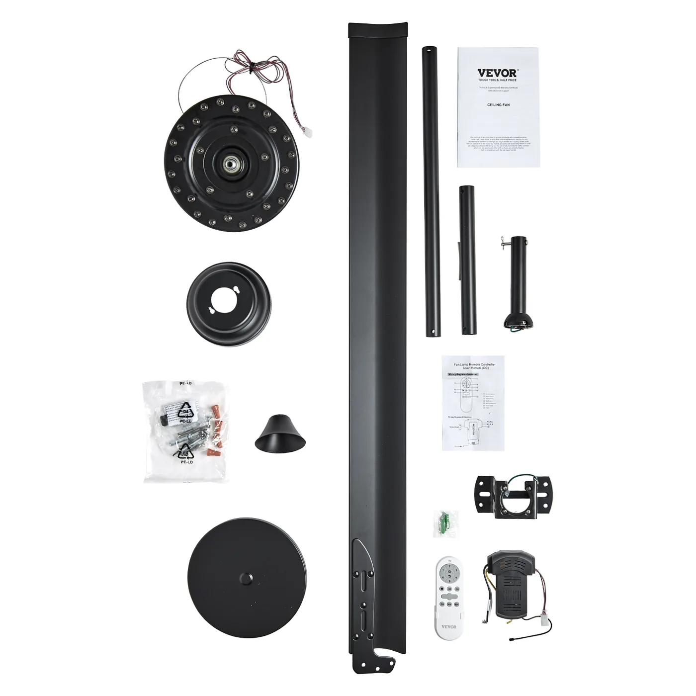 VEVOR 96 In Ceiling Fan without Light 96 inch 8 Aluminum Bla Installation Made Easy