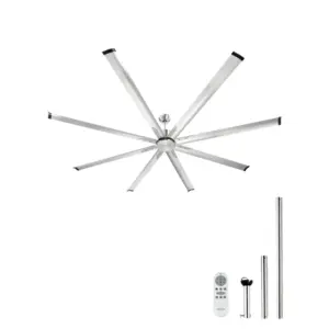 VEVOR 96 In Ceiling Fan without Light 96 inch 8 Aluminum Bla product image 1