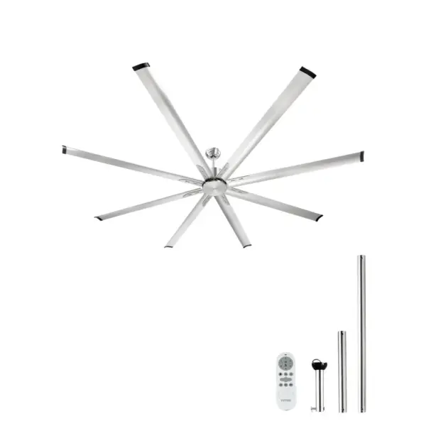 VEVOR 96 In Ceiling Fan without Light 96 inch 8 Aluminum Bla product image 1