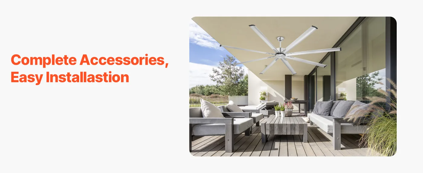 VEVOR 96 In Ceiling Fan without Light 96 inch 8 Aluminum Bla Installastion Made Easy