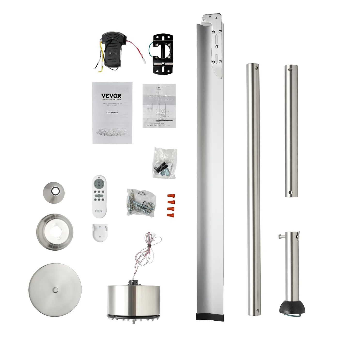 VEVOR 96 In Ceiling Fan without Light 96 inch 8 Aluminum Bla Installation Made Easy