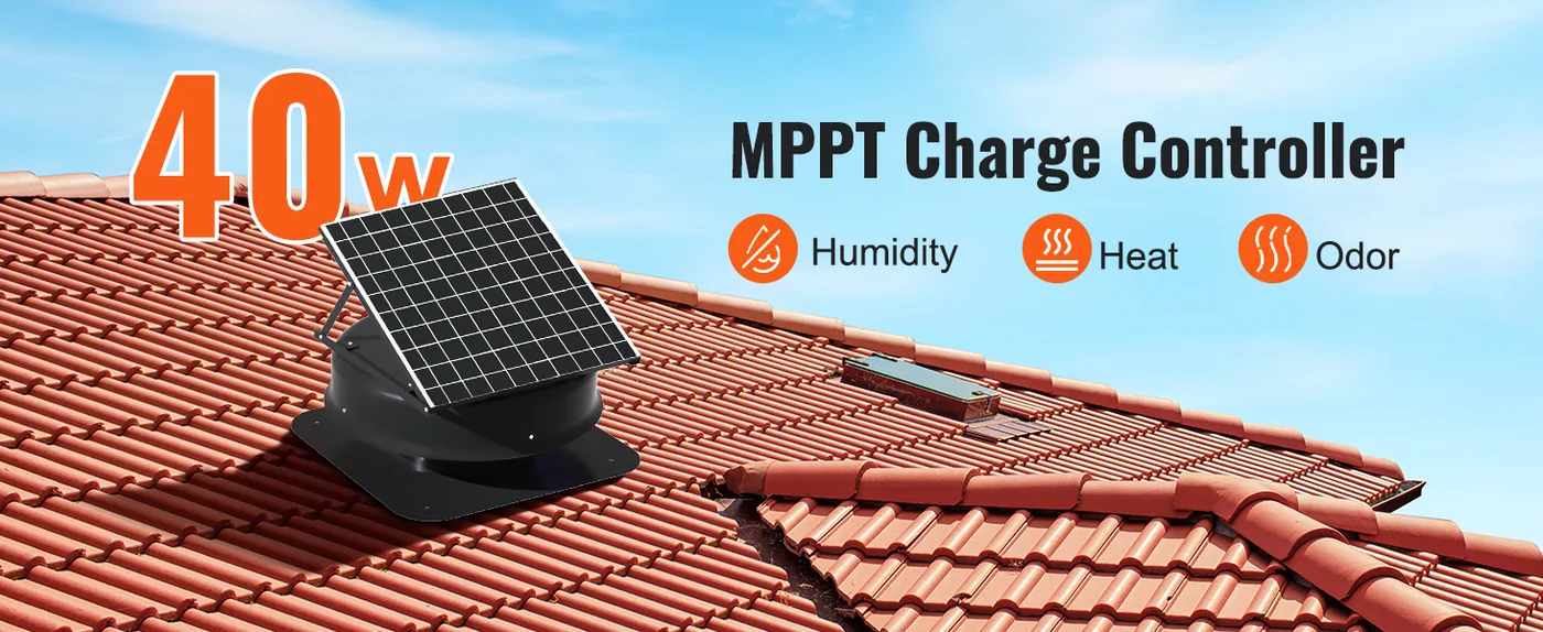 VEVOR Solar Attic Fan 2800 CFM 42 W Roof Vent Solar Powered