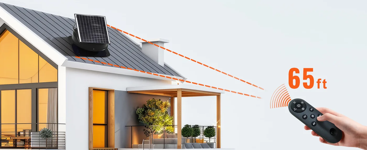 VEVOR Solar Attic Fan 2800 CFM 42 W Roof Vent Remote Control