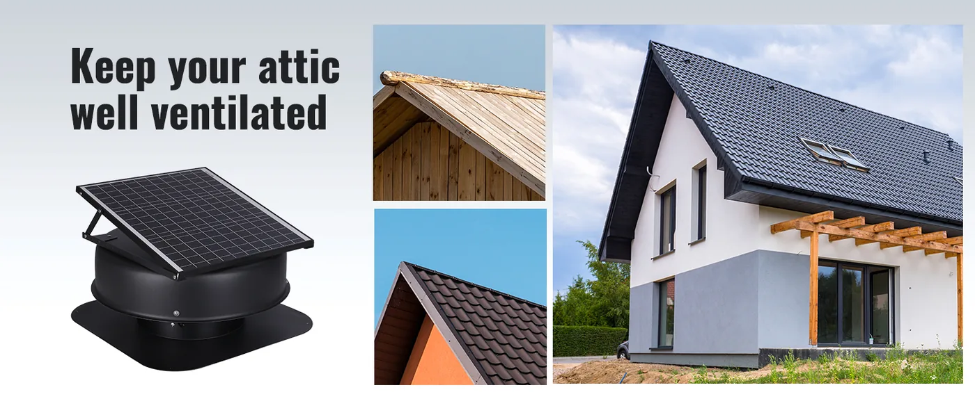 VEVOR Solar Attic Fan 2800 CFM 42 W Roof Vent Roof-mounted