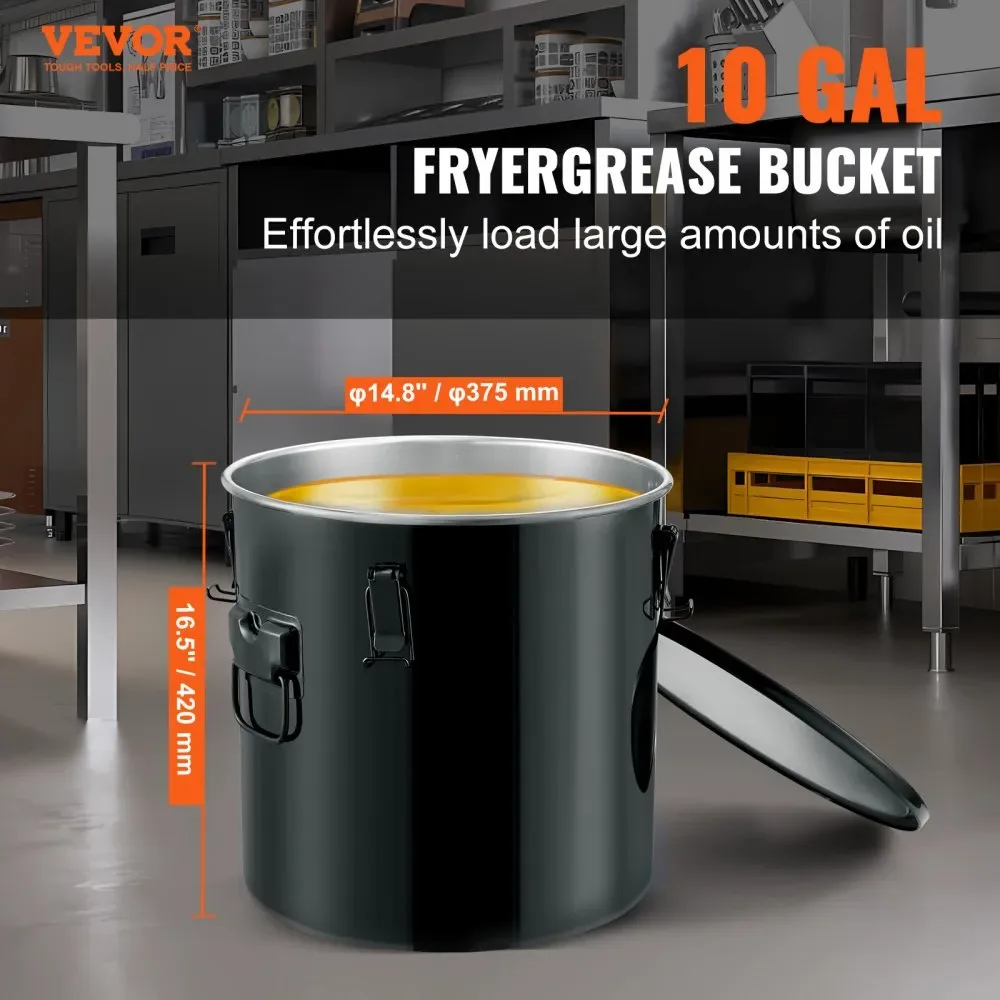 VEVOR Fryer Grease Bucket 10 Gallon Stainless Steel product image 2