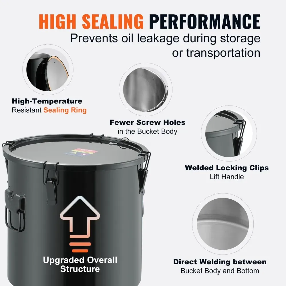 VEVOR Fryer Grease Bucket 10 Gallon Stainless Steel product image 4