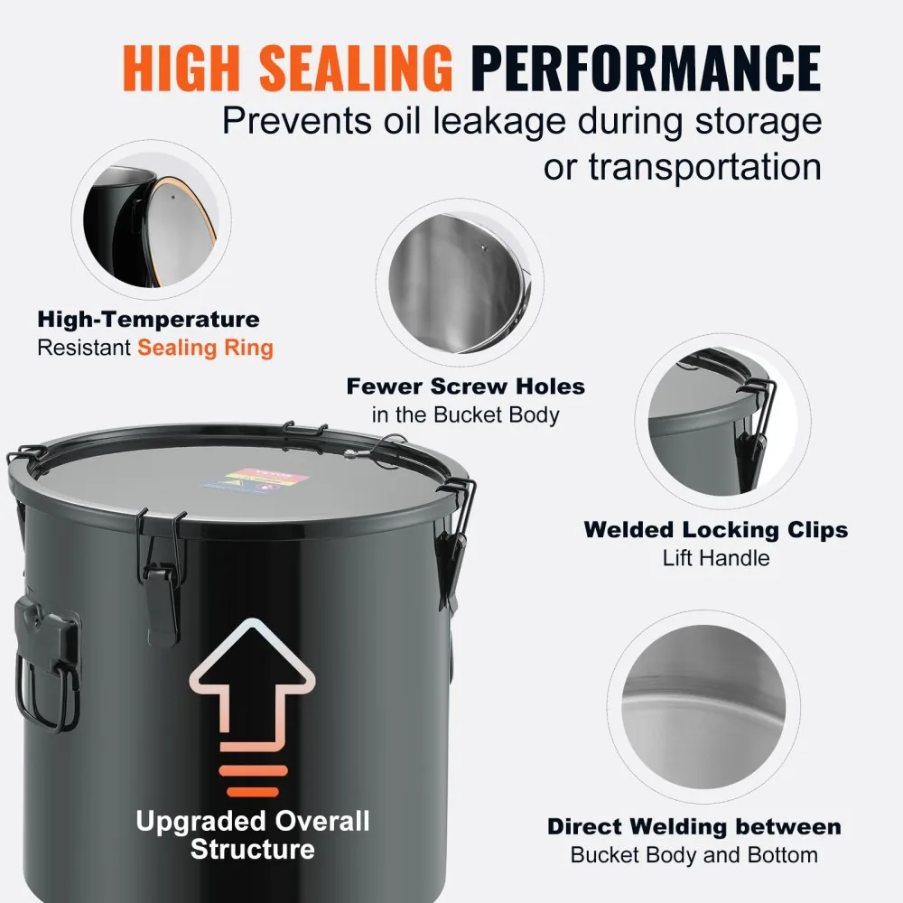 VEVOR Fryer Grease Bucket 8 Gallon Stainless Steel product image 4