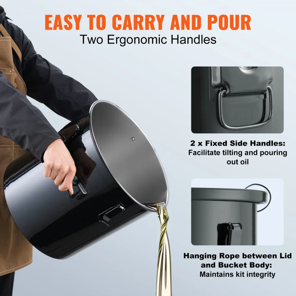 VEVOR Fryer Grease Bucket 8 Gallon Stainless Steel product image 5