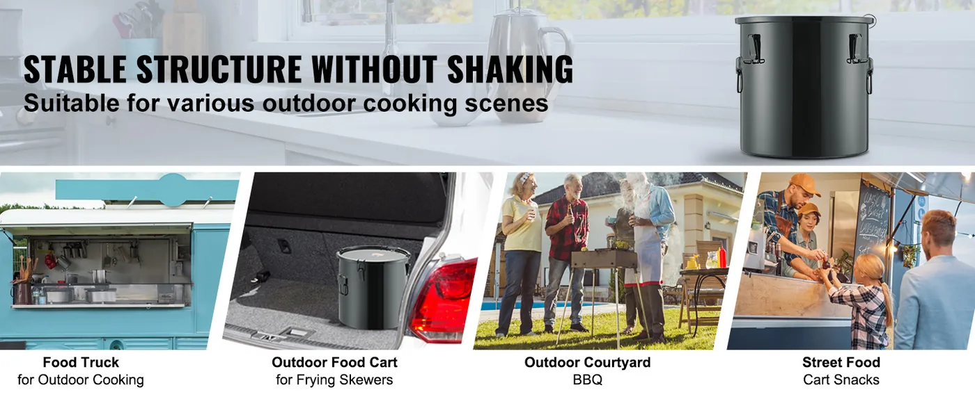 VEVOR Fryer Grease Bucket 8 Gallon Stainless Steel feature 4