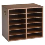 VEVOR brown wood literature organizer front view