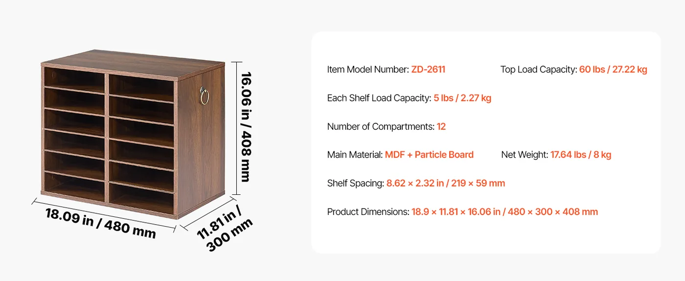 VEVOR wood file organizer easy assembly