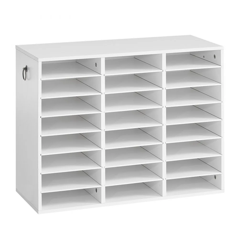 VEVOR white wood literature organizer front view