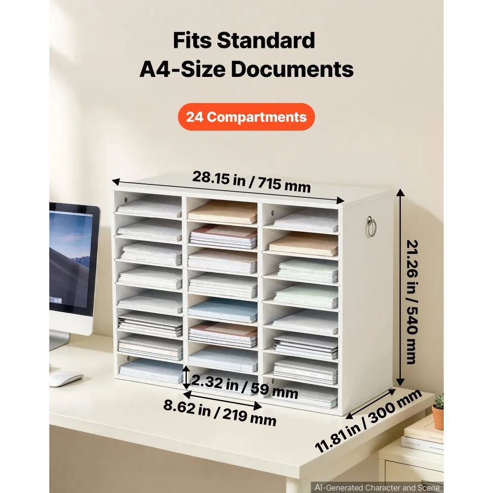 VEVOR 24 compartment literature sorter on office desk