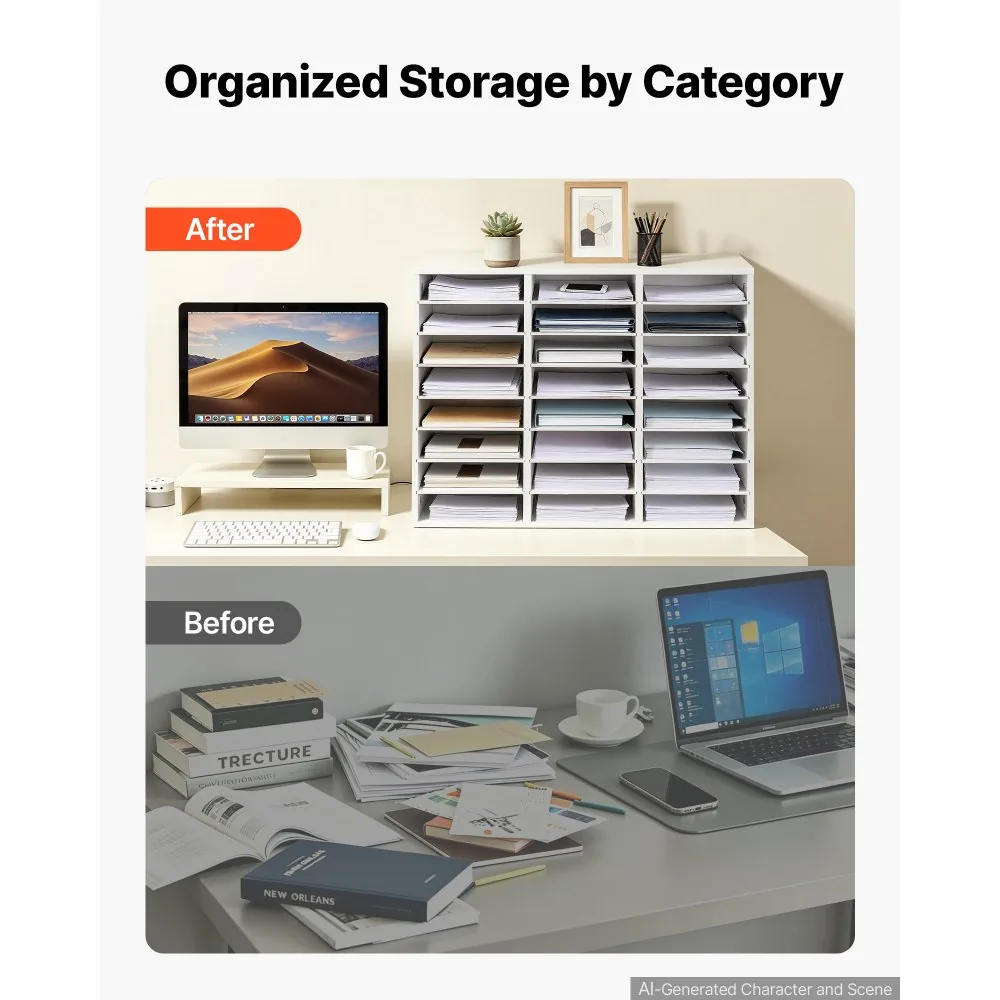 VEVOR literature organizer open compartments detail