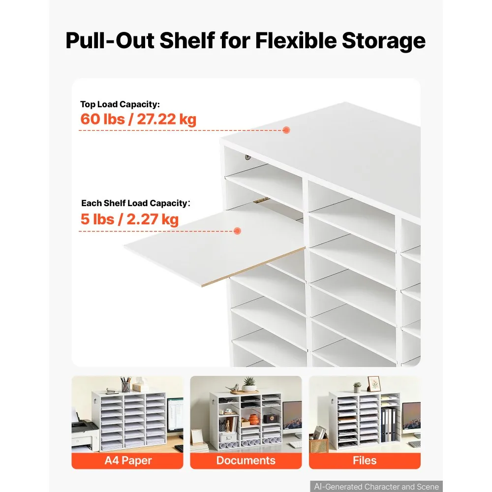 VEVOR wood file organizer adjustable shelves