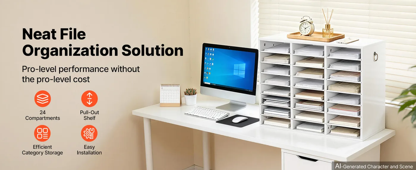VEVOR 24 compartment literature organizer overview