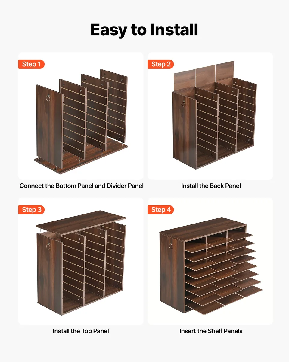 VEVOR wood literature organizer waterproof finish brown