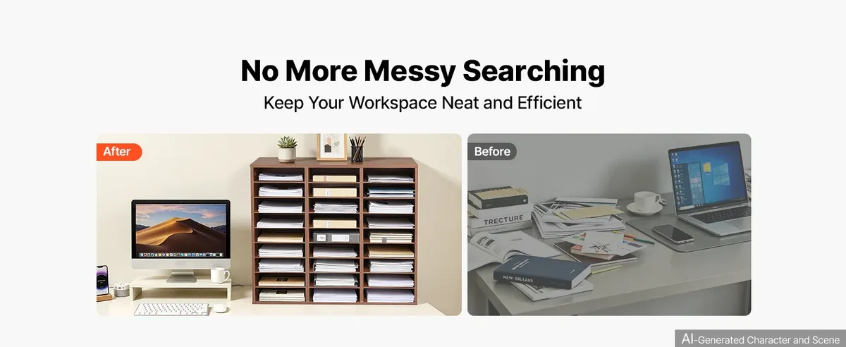 VEVOR wood literature organizer say goodbye to clutter