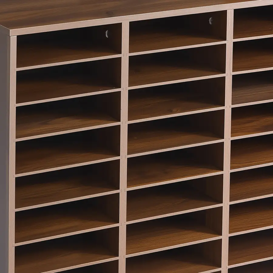 VEVOR 27 slot office mailboxes scratch-reducing smooth edges brown