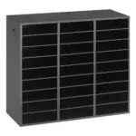 VEVOR 27 compartment wood literature organizer black front view