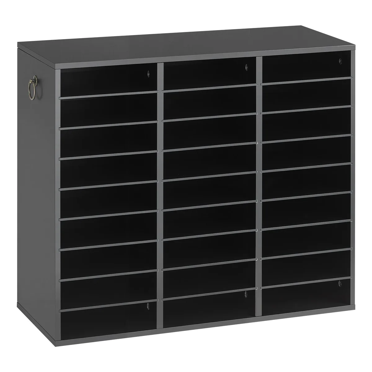 VEVOR 27 compartment wood literature organizer black front view