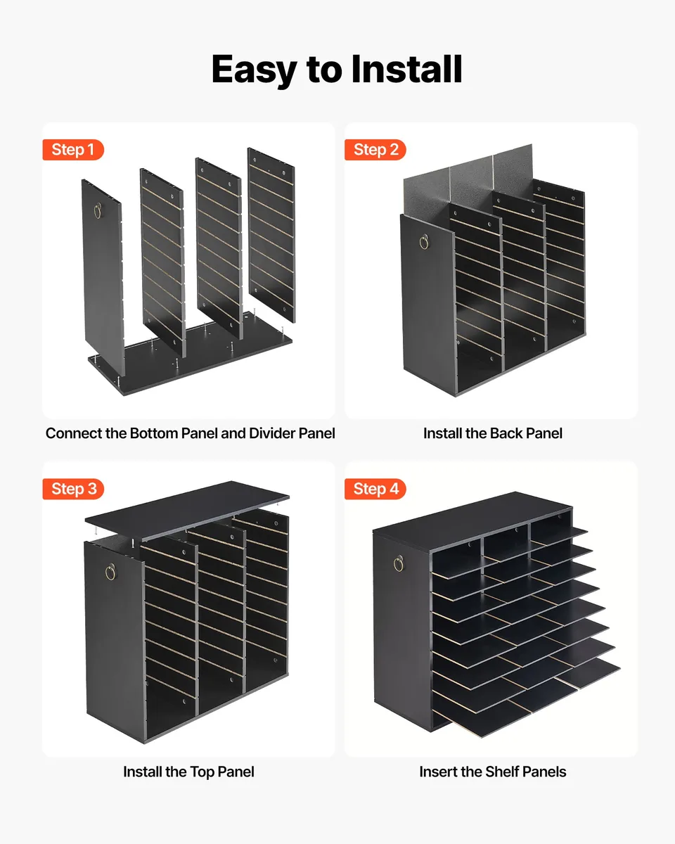 VEVOR wood literature organizer waterproof finish black
